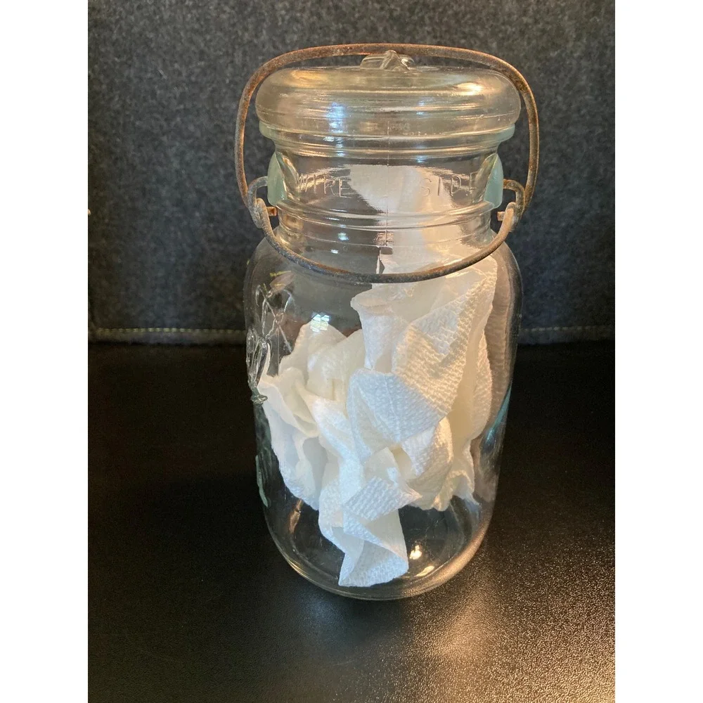 Ball Ideal‎ Glass Storage Canister Jar Lid Wire Bail Closure Farmhouse Decor
